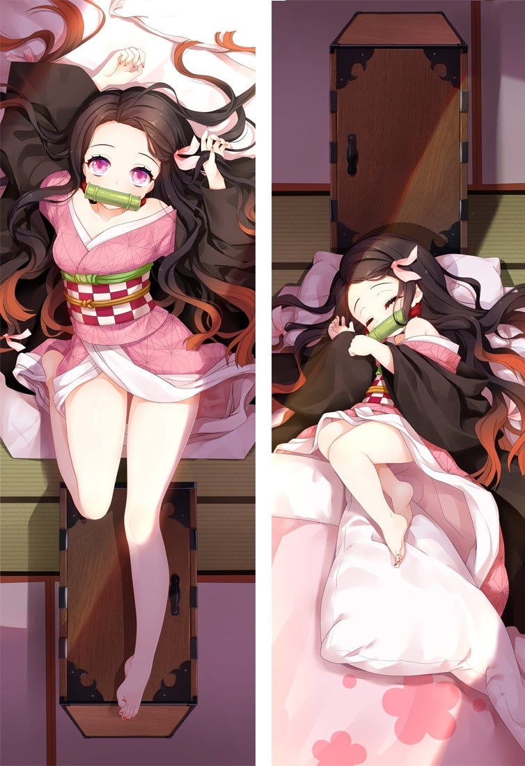 Demon Slayer Nezuko Kamado Peach Cover Dakimakura Body Pillowcase | The  Kato Collection