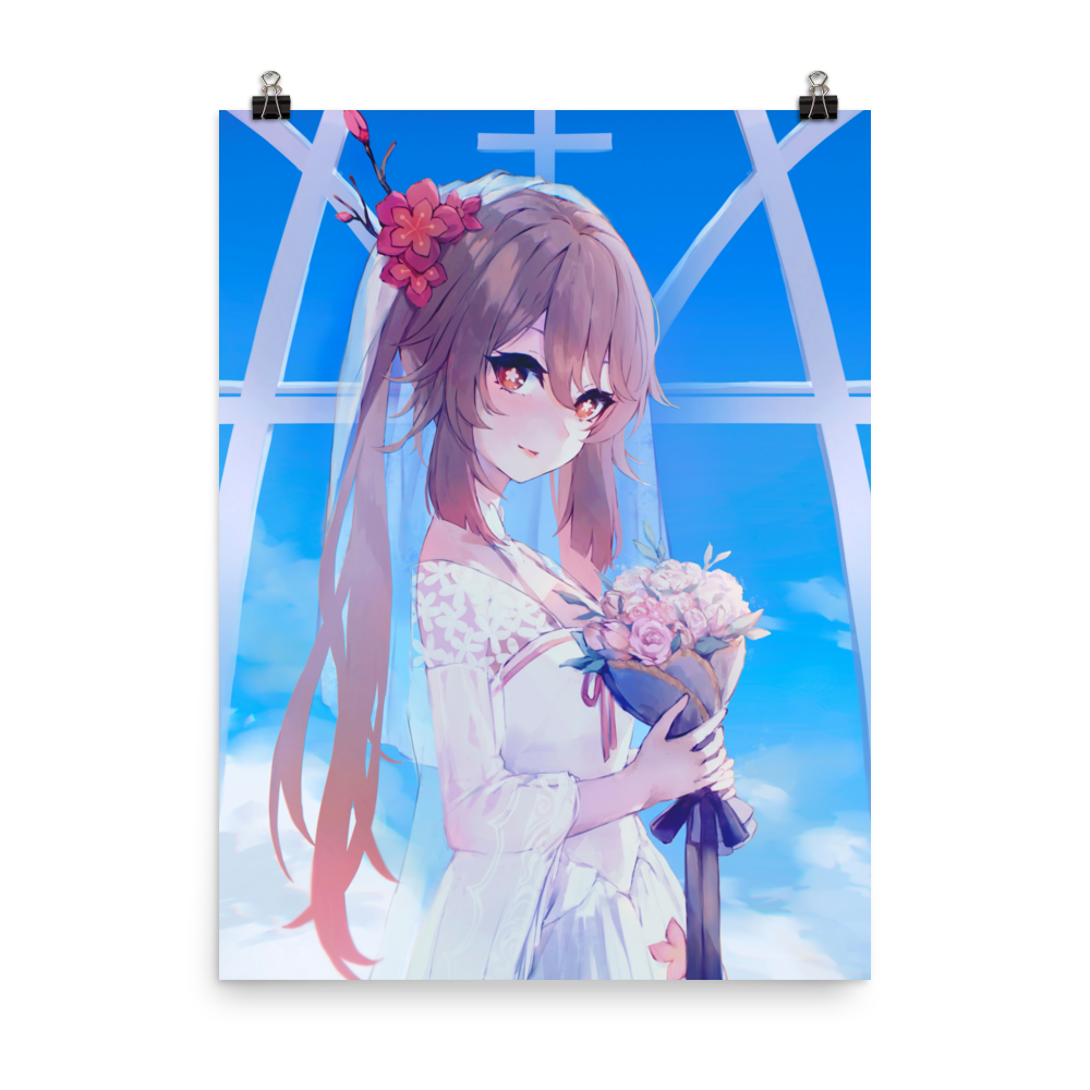 Art Poster Cute anime girl with blue outfit