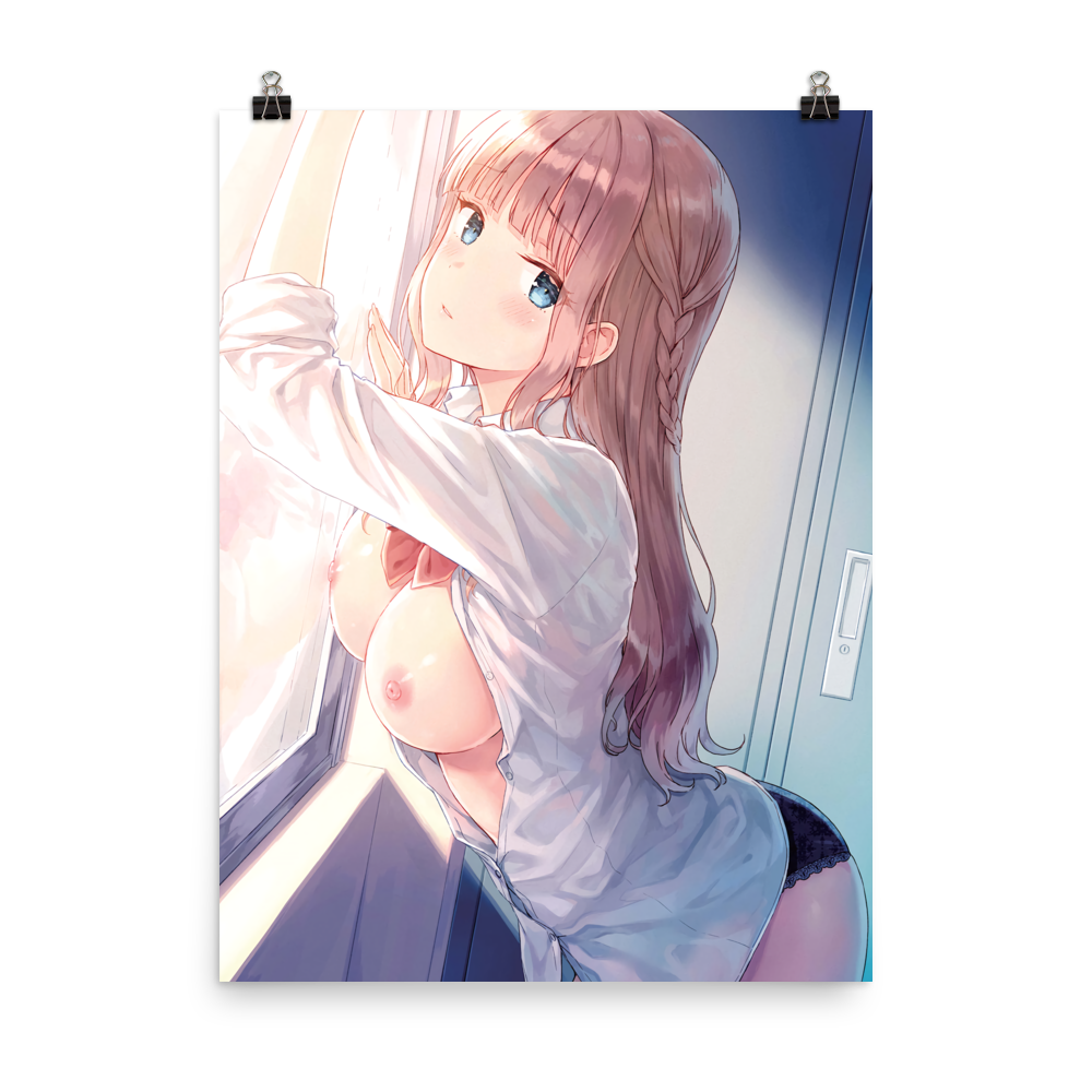 School Undressing Anime Girl Premium Luster Poster | The Kato Collection